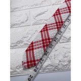 Skinny Tie Madness - Men’s Plaid Tie Red White -SkM2116