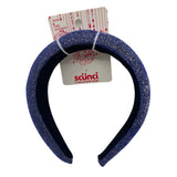 Scunci Headband Dark Blue Silver Sparkle Headband 1 Inch Wide New