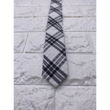 Skinny Tie Madness - Men’s Plaid Tie Black White SKM2116