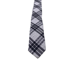 Skinny Tie Madness - Men’s Plaid Tie Black White SKM2116