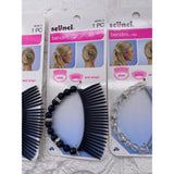 3-PK Scunci Bendini Hair Clip Medium Beaded Hair Accessory Star Sequins 38282-A