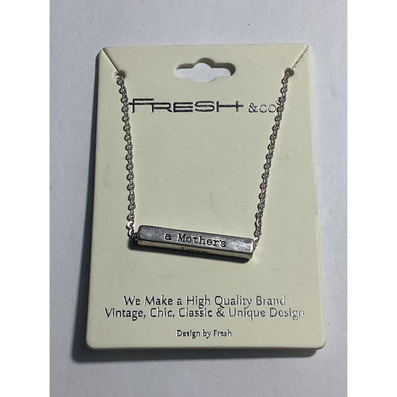 Fresh & Co Nothing Like a Mother Love Quote Necklace Sliver Tone