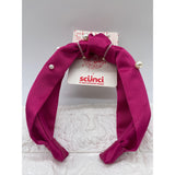 Scunci Headband Magenta Color With White Pearls Headband 1 Inch Wide New