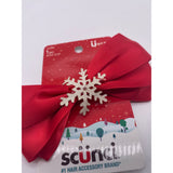 Scunci Winter Snowflake Clip Red Bow Tie Christmas Xmas 12548