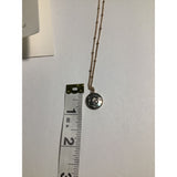 Concise Royal Disc Initial B Necklace Gold Tone