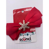 Scunci Winter Snowflake Clip Red Bow Tie Christmas Xmas 12548