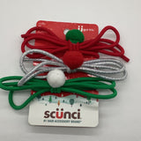 Scunci Christmas Xmas Color Elastic Bow No Pull Hair Ties 12545