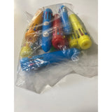 Dazzling Toys Mini Shuttle Pens Neon Plastic Toy Multicolored Click Pens 10 Ink Colors Pack of 12