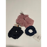 Scunci Scrunchies Real Style 3 Pack Pink Black Dot & Navy Bead New