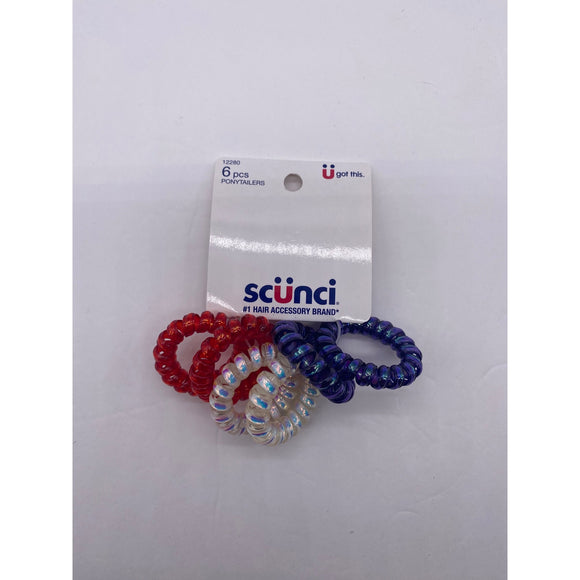 Scunci U Got This, Red, White, and Blue Hair Ponytailers Assorted Colors