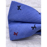 Skinny Tie Madness - Men’s Bow Tie Blue Multicolor Animal Print SKM858