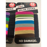 Lot Of 2- Scunci Packs -48 Pcs Each-No Damage Hair Pony Tail Elastics