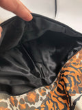 Leopard Drawstring Backpack with Zipper Pockets