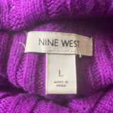 Nine West Women’s Wool Sweater Turtle Neck Long Sleeves Size Large Purple