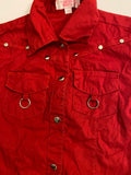 Trendy Girl Baby Girls Red Shirt Size 18m Button Down Short Sleeves Shirt