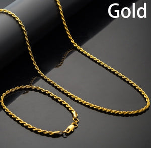 Gold & Sliver Tone 2pc Necklace Set 24inch One Set