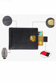 JNINTH Stylish Front Pocket Genuine Leather Wallets FRID Blocking Bifold Slim Wallet with Pull Tab Slot for Men Black