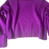 Nine West Women’s Wool Sweater Turtle Neck Long Sleeves Size Large Purple