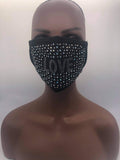 Fashion Rhinestone Love Bling Face Mask