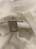 Roz & Ali Women’s White Rhinestones Long Sleeves Sweater Size Small