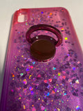 Soga Samsung S7 Active Glitter Case with Ring Stand Moving Liquid Holographic Glitter Phone Case