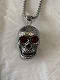 Red Crystal Eye Skull Chain Necklace