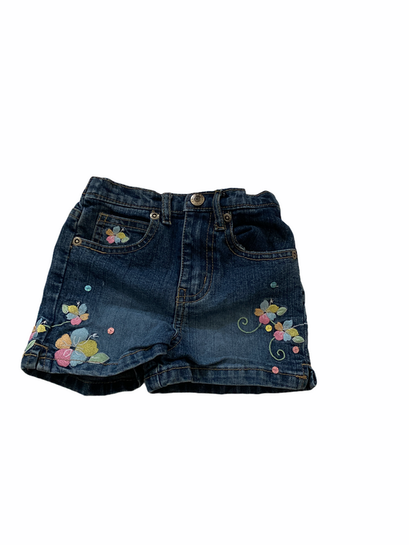 Arizona Girls Size 12m Blue Floral Design Shorts