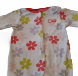 Carters Baby Girls Size 3m One Piece Pajamas White with Floral Button up