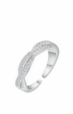 Bedazzled Braid Adjustable Bangle Ring