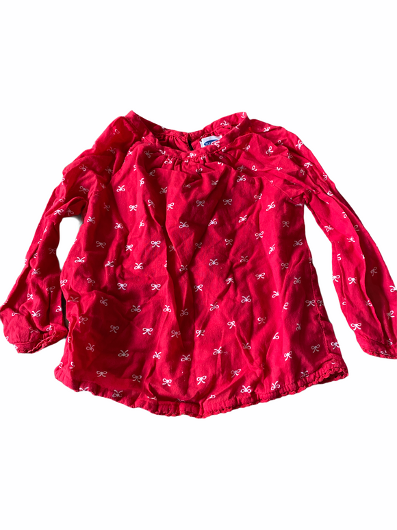 Old Navy Baby Girls Size 12-18m Red Shirt