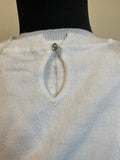 Roz & Ali Women’s White Rhinestones Long Sleeves Sweater Size Small