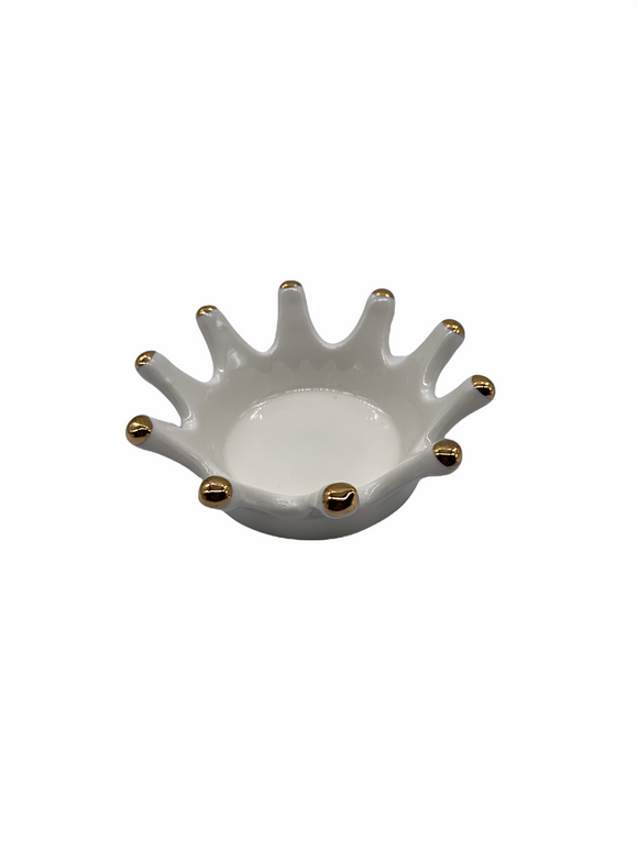 Ceramic Crown Multifunctional Tray White