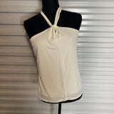 Ellen Tracy Halter Top White Sleeveless Shirt Size M Style Z7C2871ZR