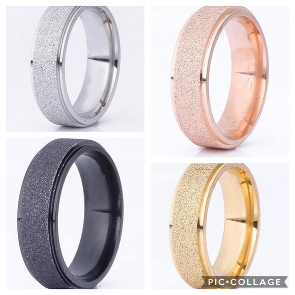 Matte Unisex Stainless Steel Rings 4 Colors Available NWOT