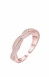 Bedazzled Braid Adjustable Bangle Ring