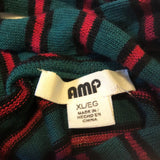AMP Juniors' Knotted Cardigan Sweater Striped Size XL/ EG