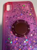 Soga Samsung S7 Active Glitter Case with Ring Stand Moving Liquid Holographic Glitter Phone Case