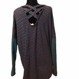 AMP Juniors' Knotted Cardigan Sweater Striped Size XL/ EG