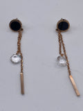 Tuqia Women’s Stainless Steel 8mm Gold Tassel Dangle Earrings