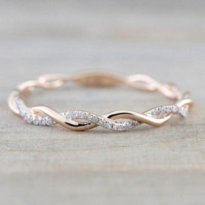 Half and Half Chain and Metal Rope Chain Bangle Rose Gold