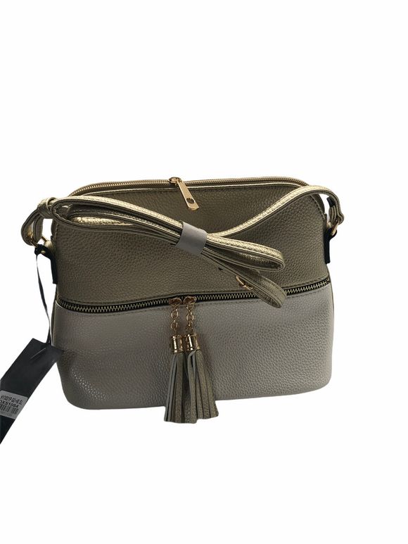 Tassel Zipper Pocket Crossbody Bag