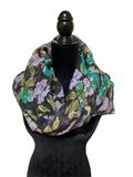 Infinity Scarf Women’s Black Floral Print 100% Polyester L35in H31in
