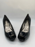Bandolino Womens Shoes Black Heels Pumps Peep Toe Patent Leather