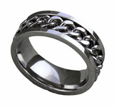 Stainless Steel Unisex Rings Chain Spinner
