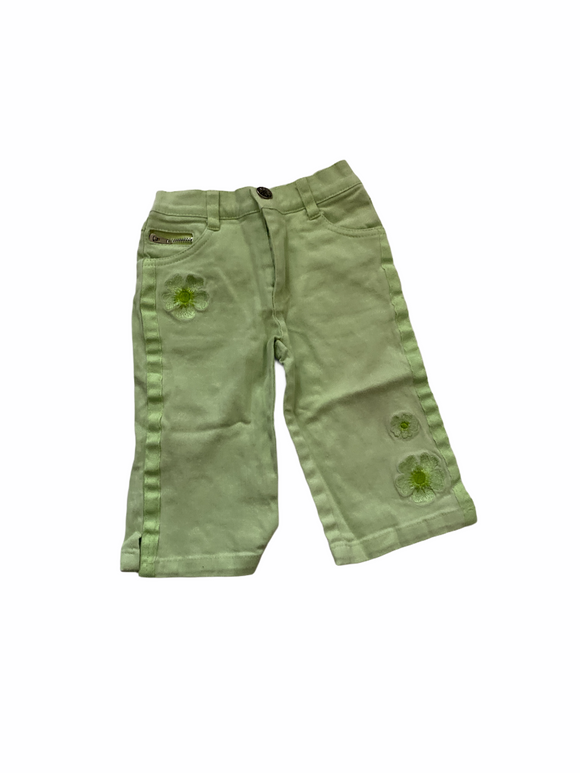 Baby Girls Size 12m Green Jeans