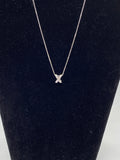 X Intertwined Crystals Charm Necklace