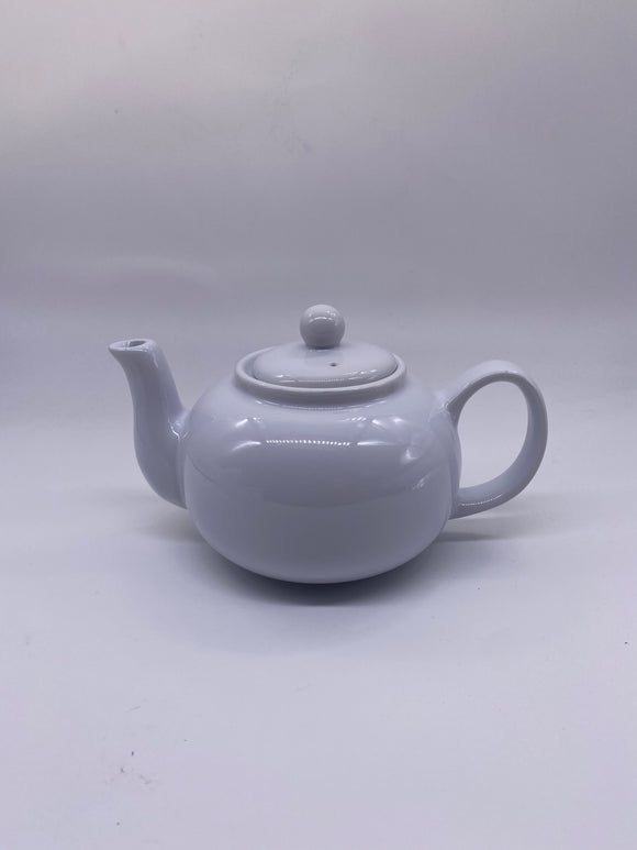 Stoneware Teapot Collection, Microwave and Dishwasher Safe, 16 oz, White
