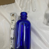12 Pack Blue Glass Empty 2oz 60ml Spray Bottle with Funnel for Essential Oils No Brush