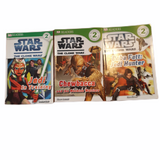 Star Wars The Clone Wars Children’s Book Lot of 3, Beginning To Read Alone Children’s Book Level 2