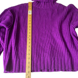 Nine West Women’s Wool Sweater Turtle Neck Long Sleeves Size Large Purple